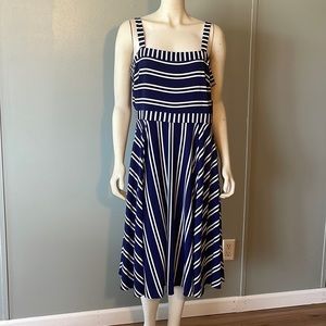 NWT, Bleecker 126, strapped, striped, midi dress.